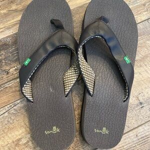 Sanuk Brown Flip Flops